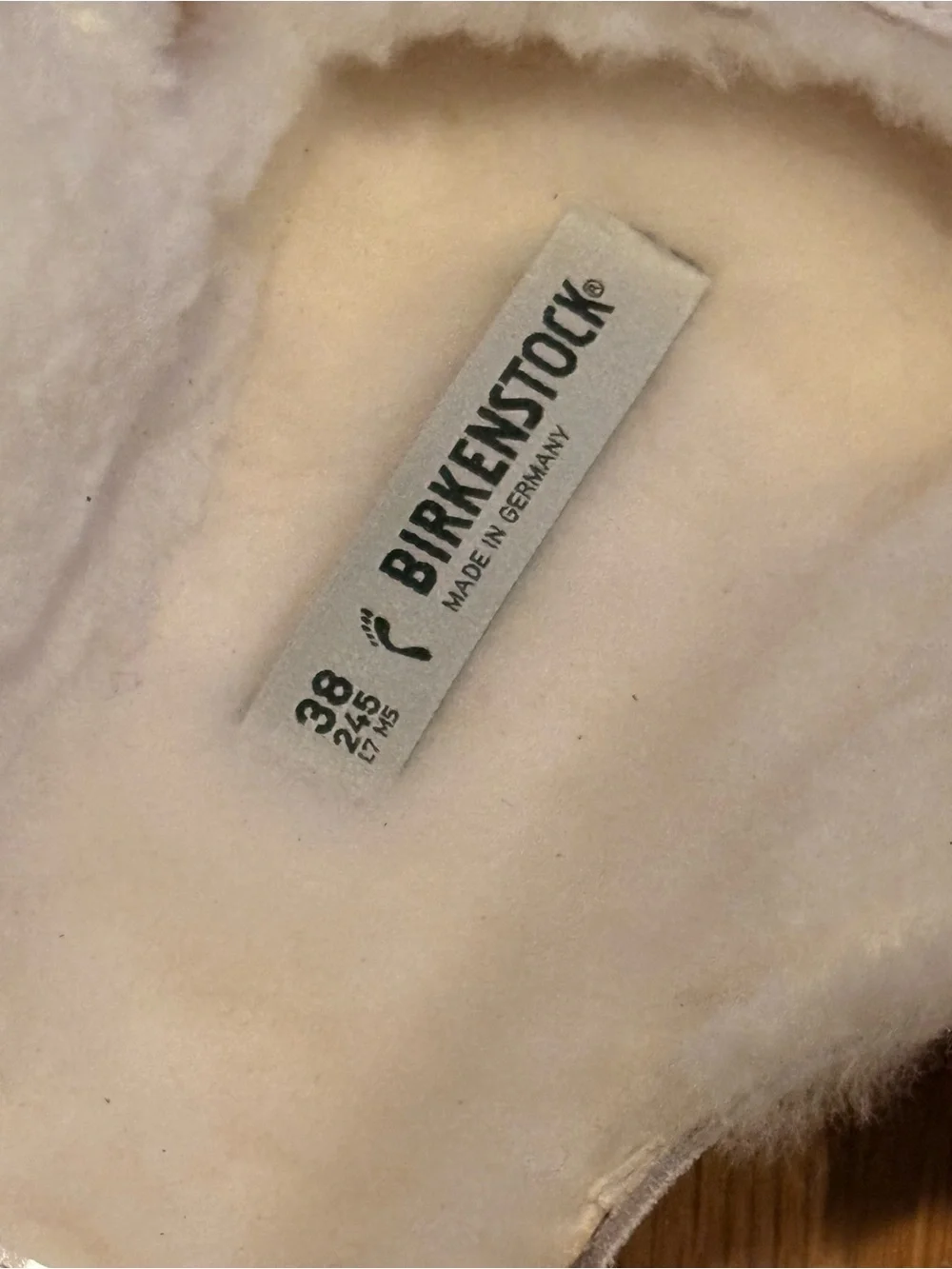 Birkenstock Antique White Faux-Fur Double Buckle Slide Sandals